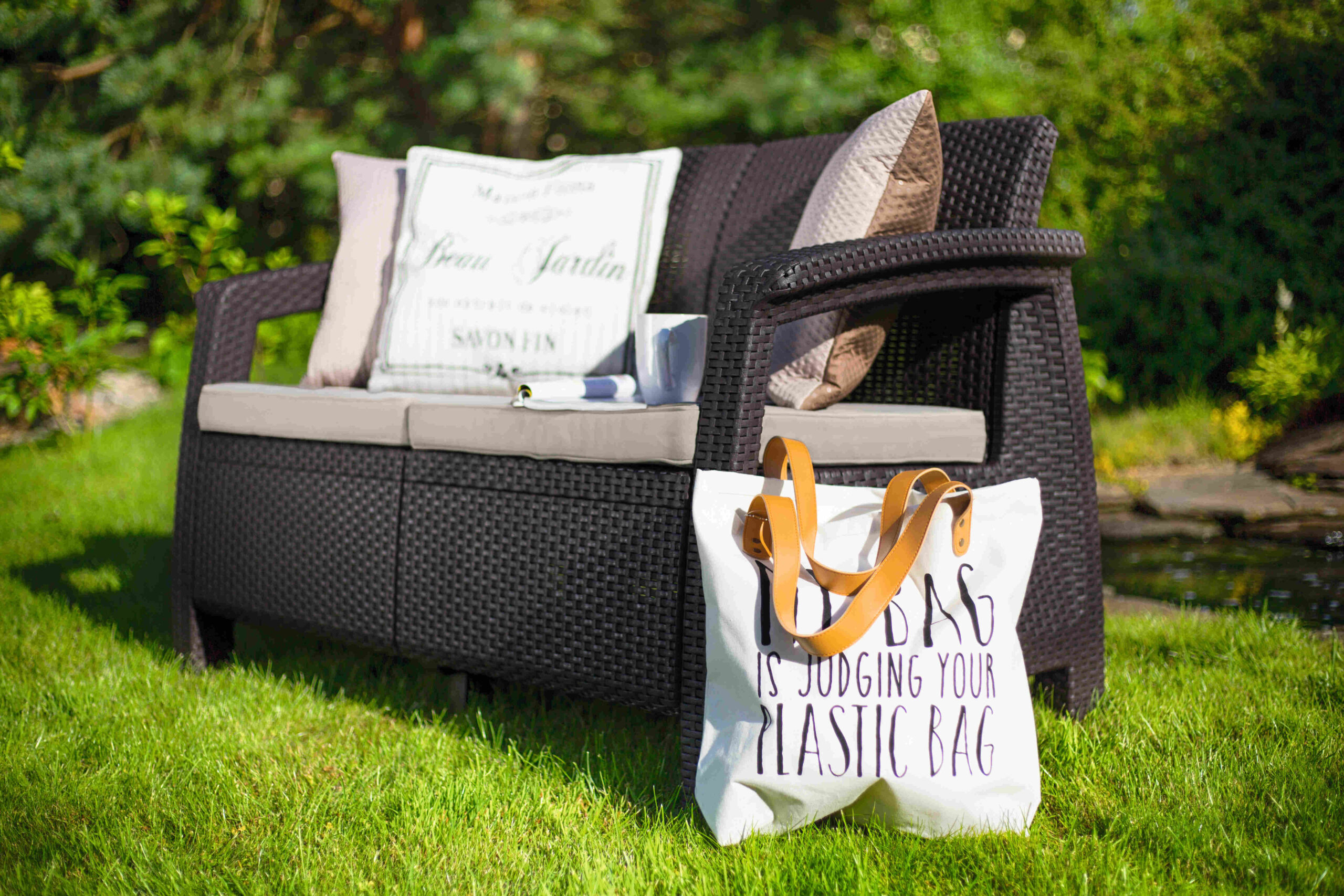 Kanapa do ogrodu CORFU brąz