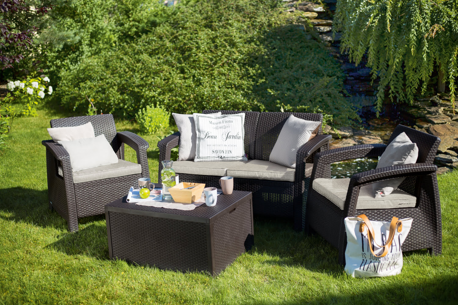 Meble ogrodowe CORFU box w kolorze brąz