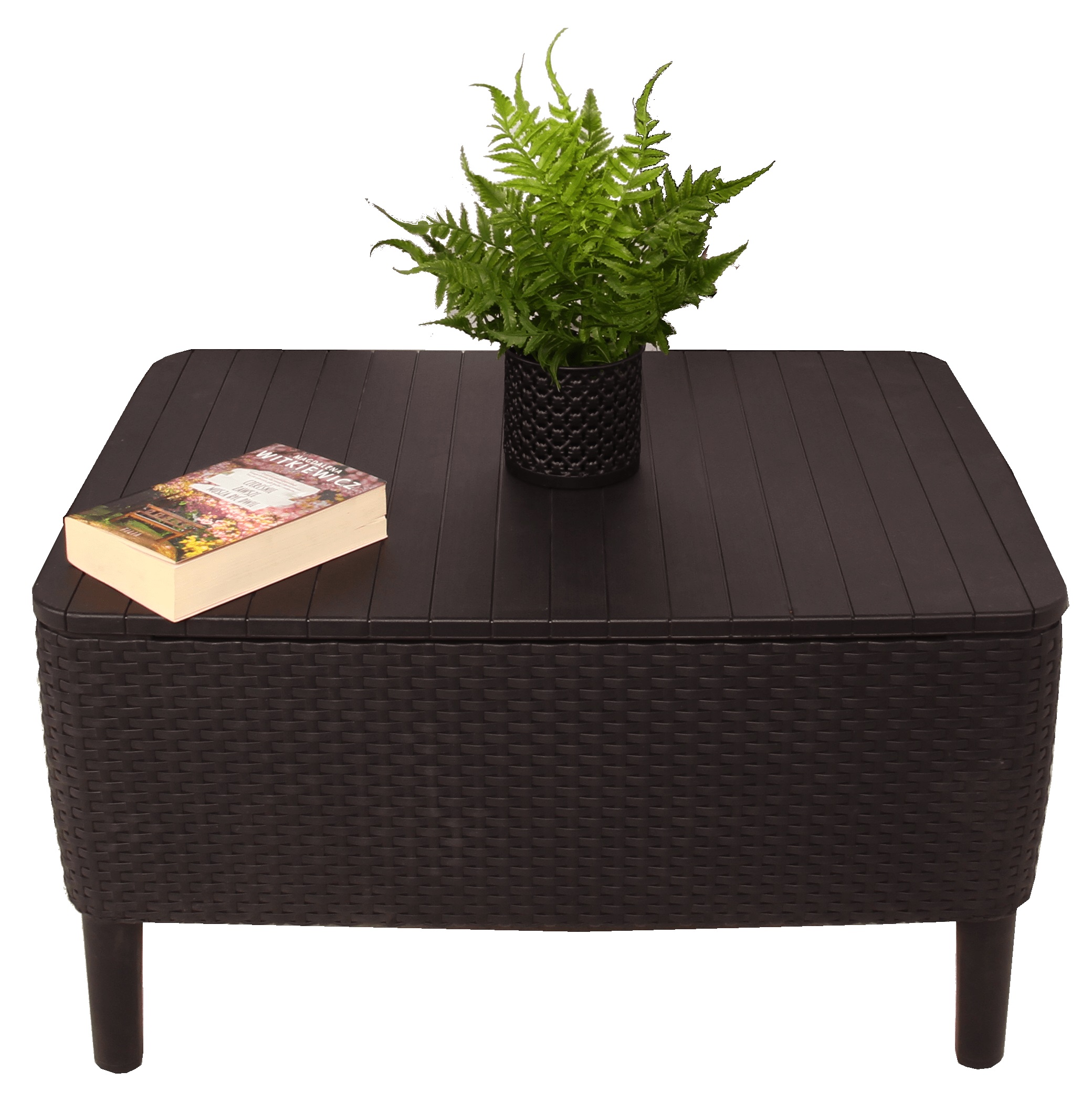 Stolik ogrodowy SALEMO brąz stolik ze schowkiem