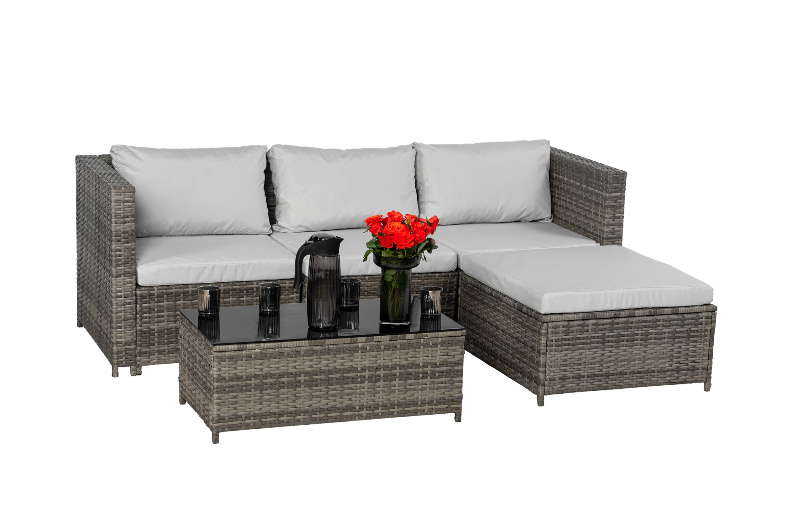 Narożnik ogrodowy BOSTON zestaw mebli ogrodowych technorattan 5 el MODUŁOWY - obrazek 6