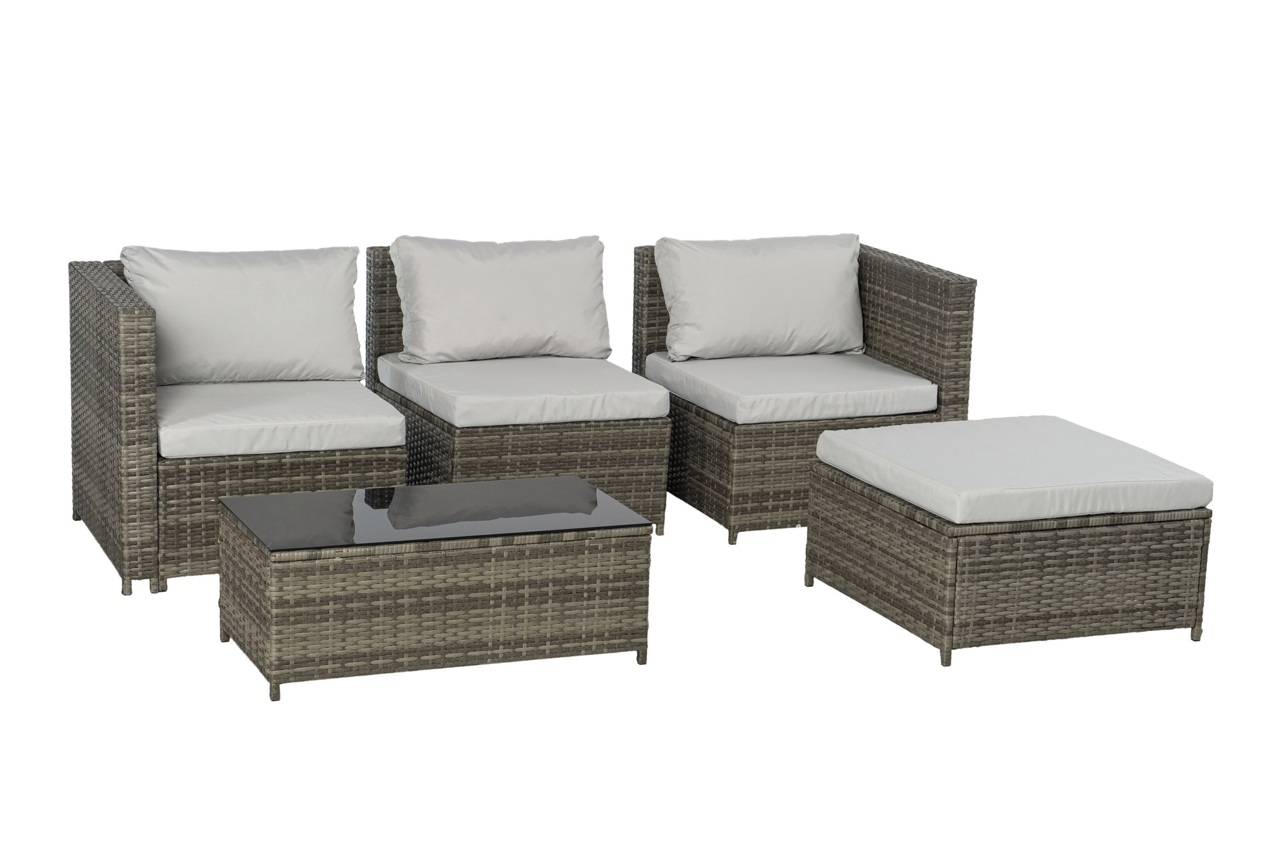 Narożnik ogrodowy BOSTON zestaw mebli ogrodowych technorattan 5 el MODUŁOWY - obrazek 3