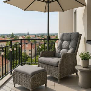 Fotel ogrodowy z podnóżkiem MAURITIUS