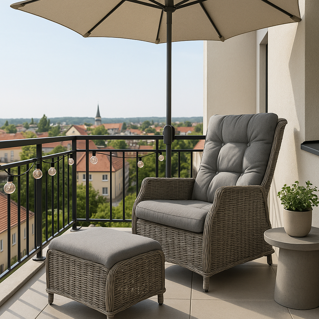 Fotel ogrodowy z podnóżkiem MAURITIUS