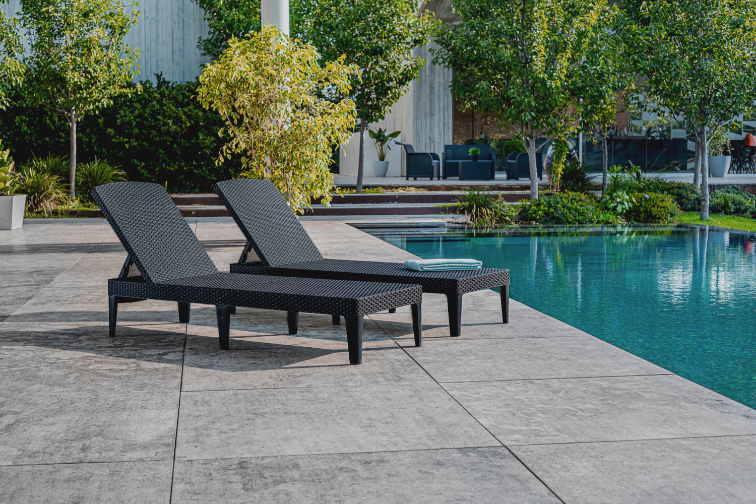 Komplet leżaków basenowych JAIPUR grafit