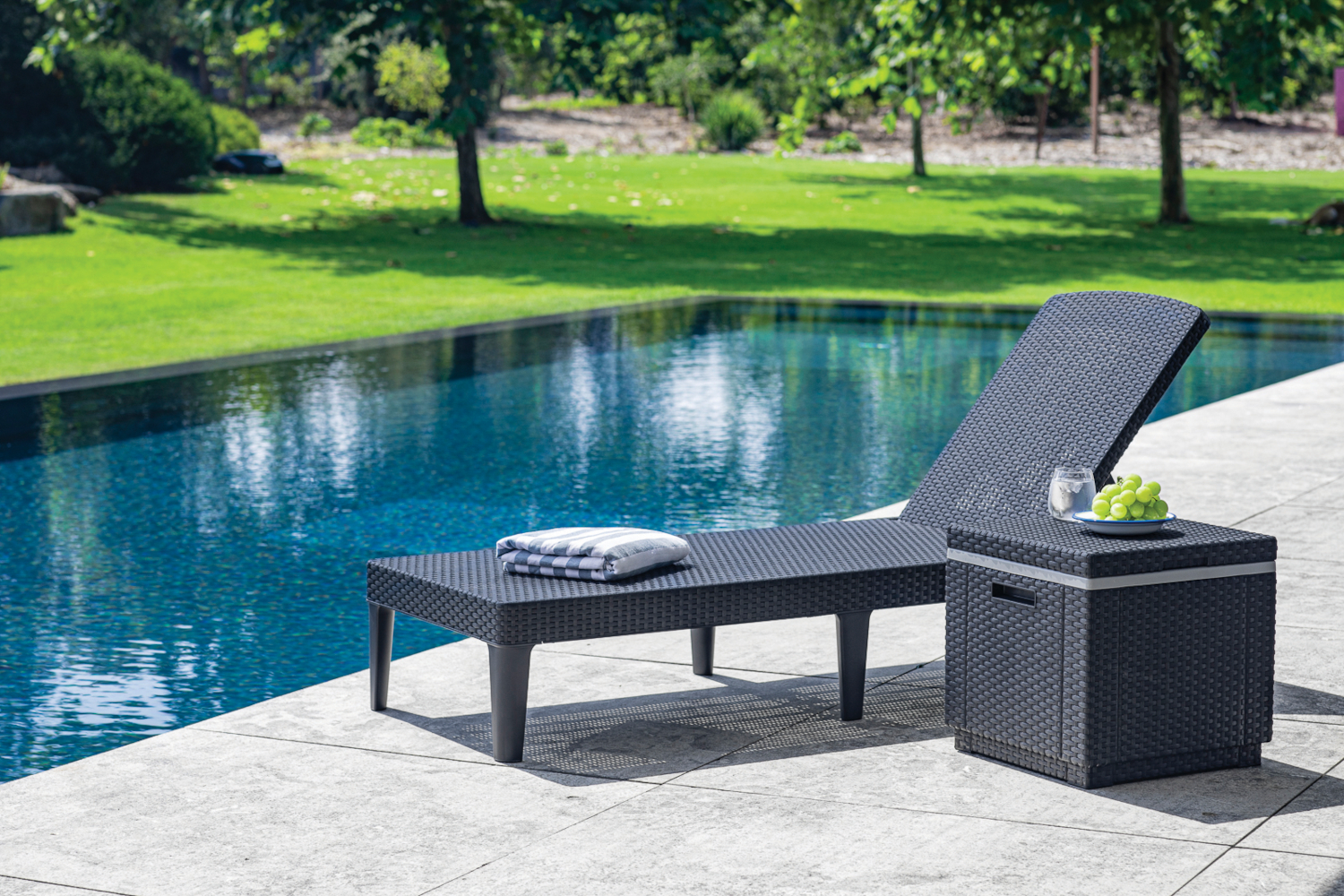 Leżak ogrodowy JAIPUR grafit