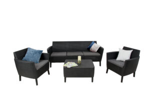 Meble ogrodowe SALEMO grafit komplet 5os