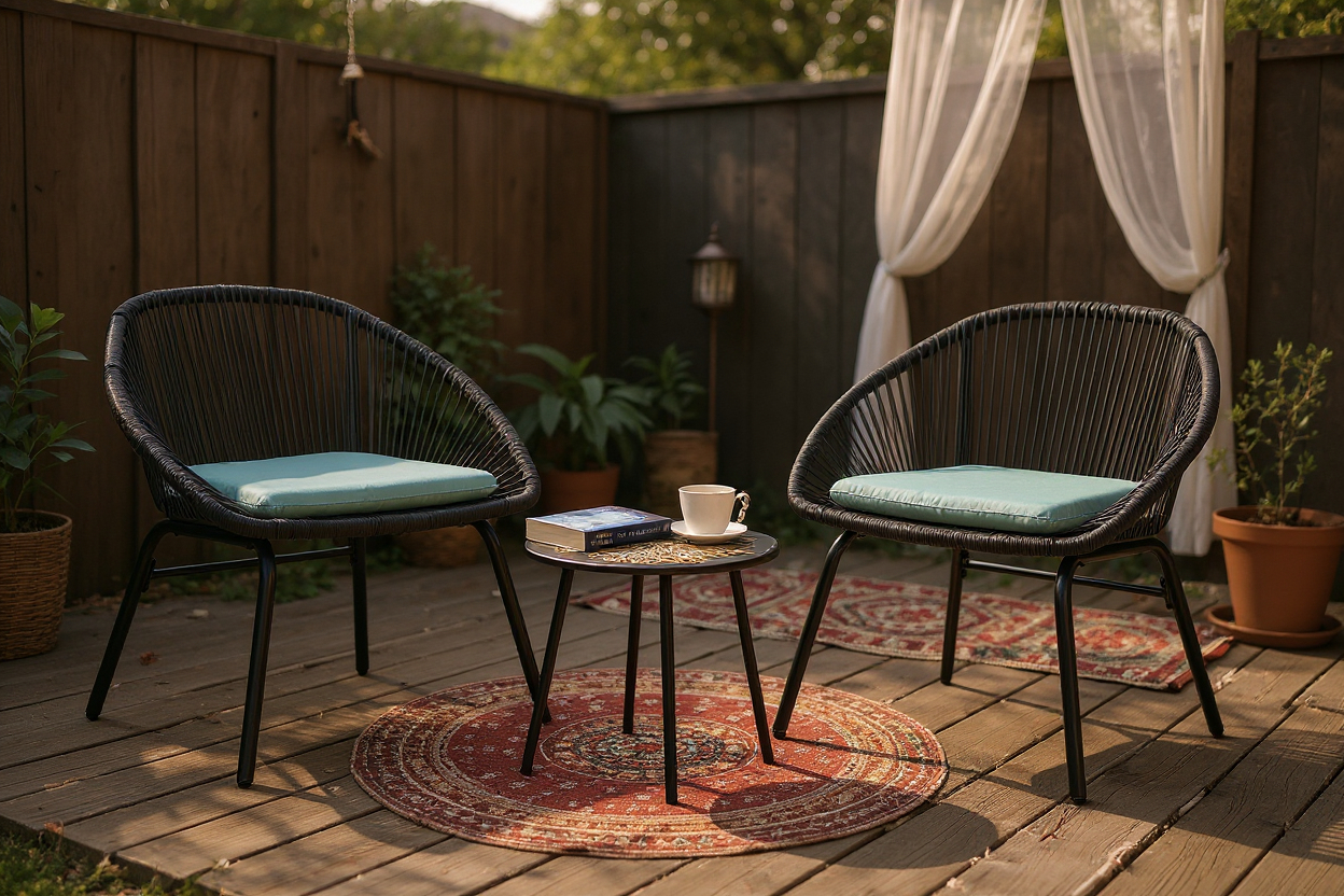 Meble ogrodowe Zestaw balkonowy MALIBU Komplet krzesła i stolik na mały balkon technorattan - obrazek 4