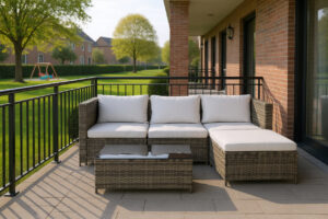 Narożnik ogrodowy BOSTON zestaw mebli ogrodowych technorattan 5 el MODUŁOWY