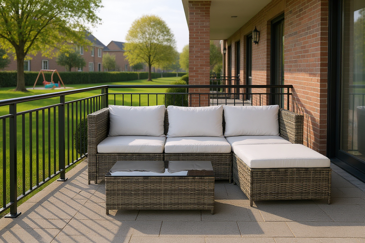 Narożnik ogrodowy BOSTON zestaw mebli ogrodowych technorattan 5 el MODUŁOWY