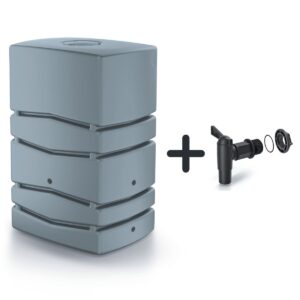 Zbiornik na deszczówkę Deszczownica AQUA TOWER 450L- smooth gray + podstawowy kran