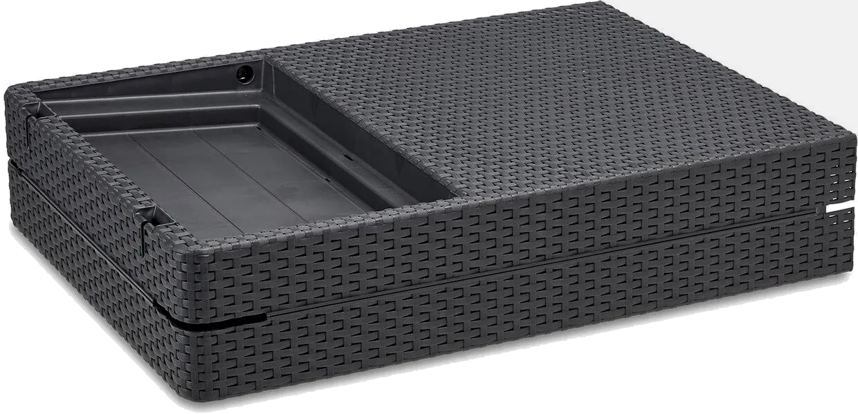 Złożony leżak ogrodowy JAIPUR grafitowy