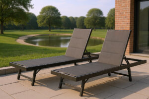 Komplet 2 leżaków ogrodowych SANTORINI | Dwuosobowy komplet w jakości premium