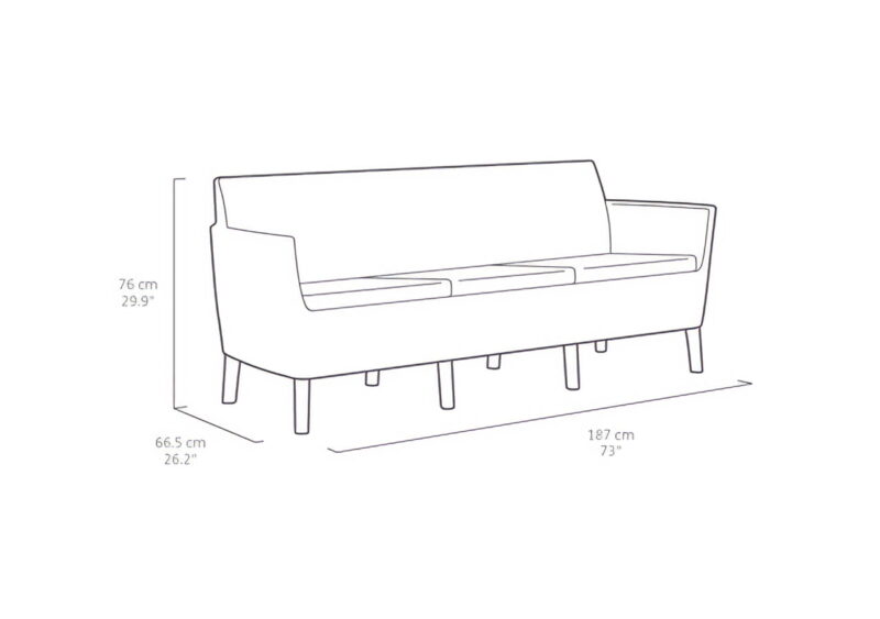 SALEMO SOFA 3 OSOBOWA TECHNORATTAN GRAFIT