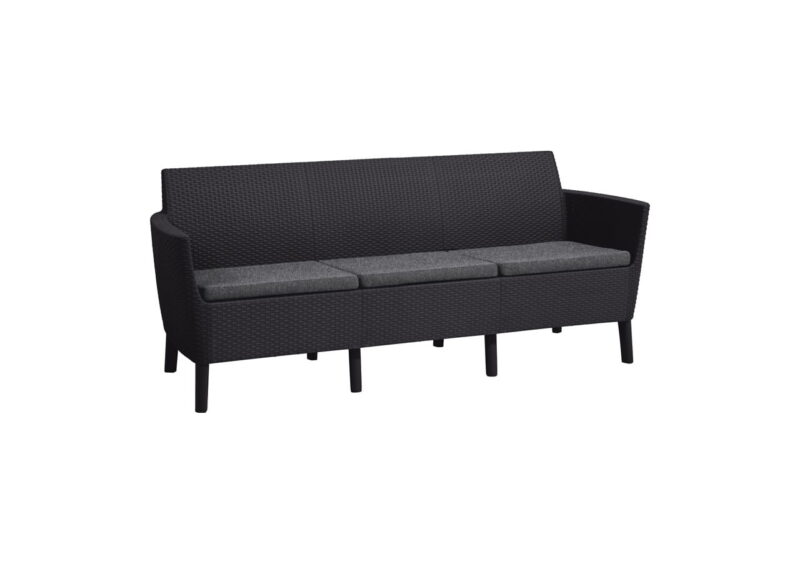 SALEMO SOFA 3 OSOBOWA TECHNORATTAN GRAFIT