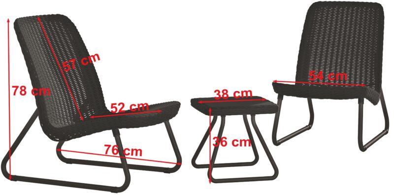 Zestaw mebli ogrodowych na taras balkon RIO PATIO SET grafit - obrazek 5