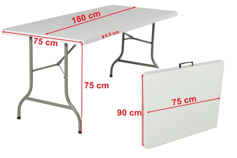 10 x stół cateringowy bankietowy rozkładany BIAŁY 180 cm - obrazek 12