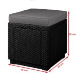 Pufa ogrodowa CORFU CUBE brąz – siedzisko, podnóżek, stolik i schowek 4w1