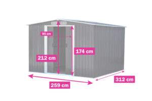 Domek Ogrodowy Narzędziowy Blaszany AŁTAJ 2,59 m x 2,57 m