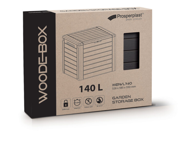 Skrzynia ogrodowa WOODEBOX - antracytowy 140L