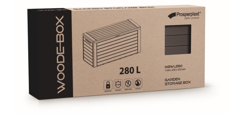 Skrzynia ogrodowa WOODEBOX - antracytowy 280L