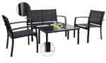 Zestaw mebli ogrodowych PANAMA Komplet balkonowy kawowy na taras 4 os Sofa + 2 Fotele