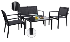 Zestaw mebli ogrodowych PANAMA Komplet balkonowy kawowy na taras 4 os Sofa + 2 Fotele