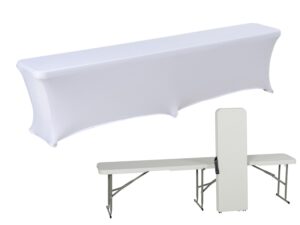 BIAŁA ławka cateringowa WYTRZYMAŁA składana 182 cm + POKROWIEC