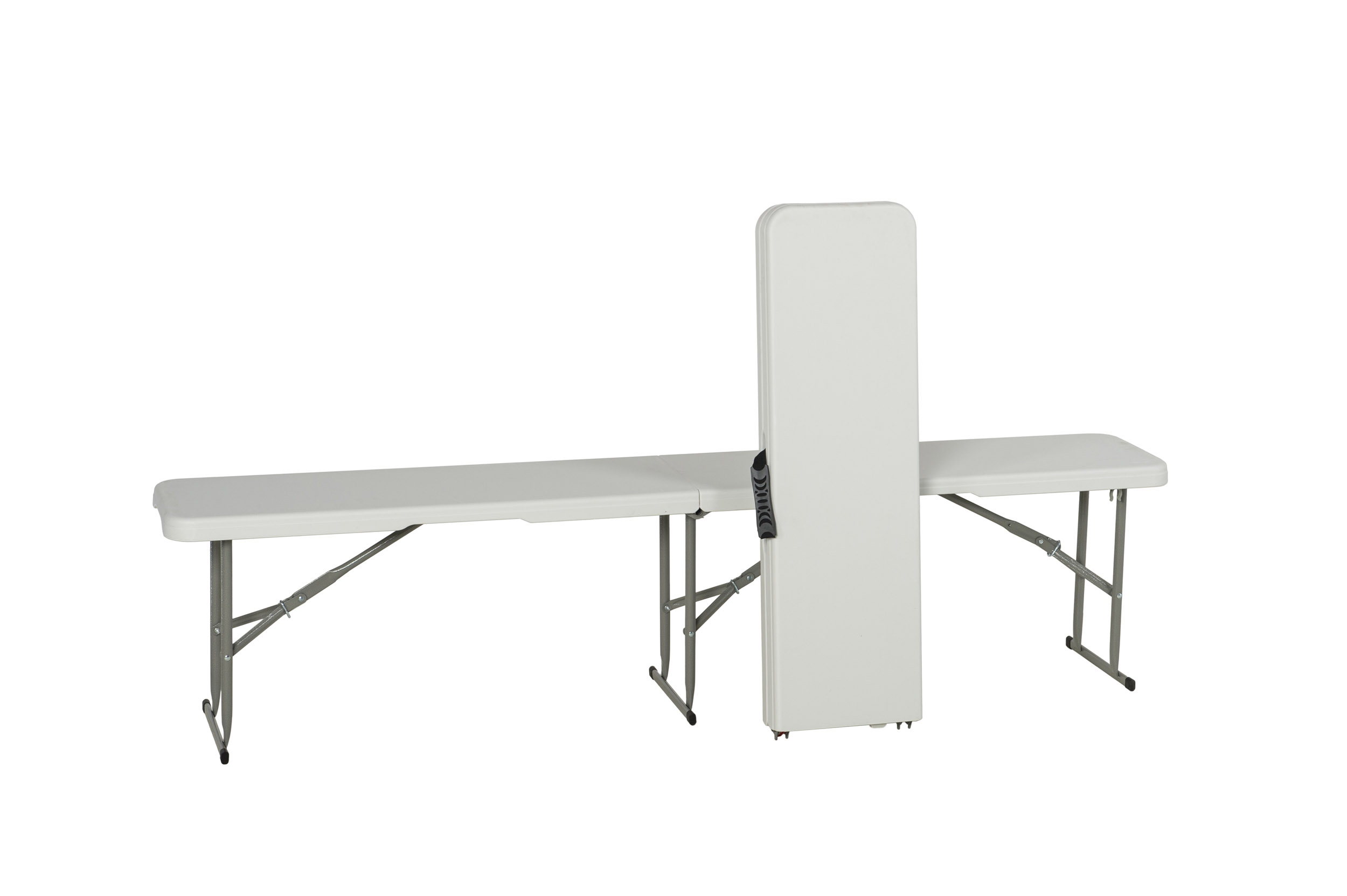 BIAŁA ławka cateringowa WYTRZYMAŁA składana 182 cm + CZARNY pokrowiec - obrazek 9