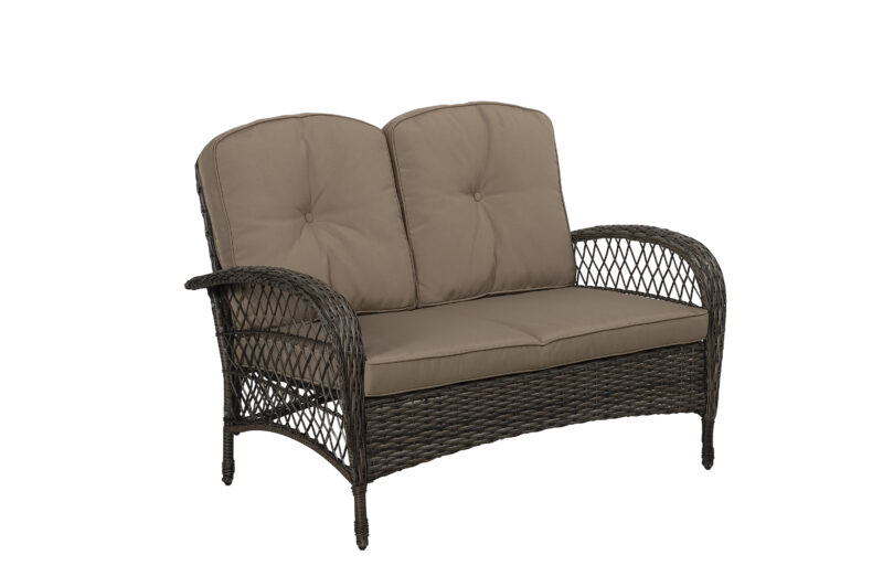 Meble ogrodowe technorattan PROWANSJA brąz sofa + 2 fotele + stolik Komplet na balkon taras - obrazek 4