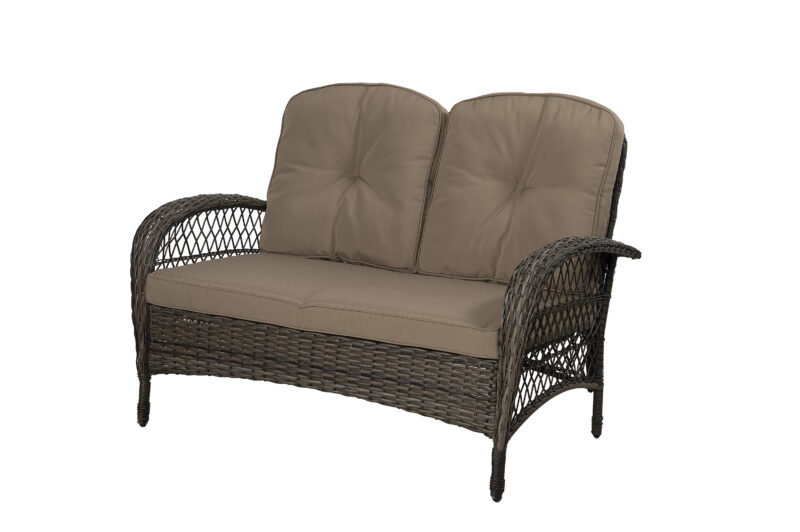 Meble ogrodowe technorattan PROWANSJA brąz sofa + 2 fotele + stolik Komplet na balkon taras - obrazek 5