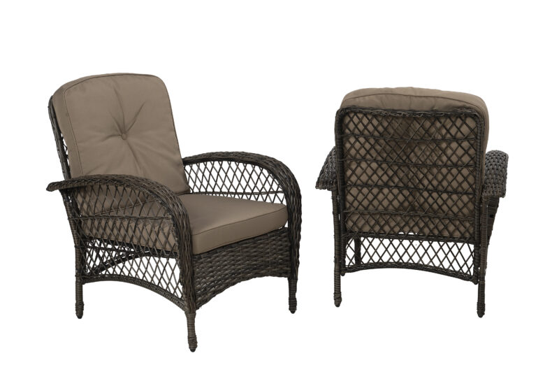 Meble ogrodowe technorattan PROWANSJA brąz sofa + 2 fotele + stolik Komplet na balkon taras - obrazek 16