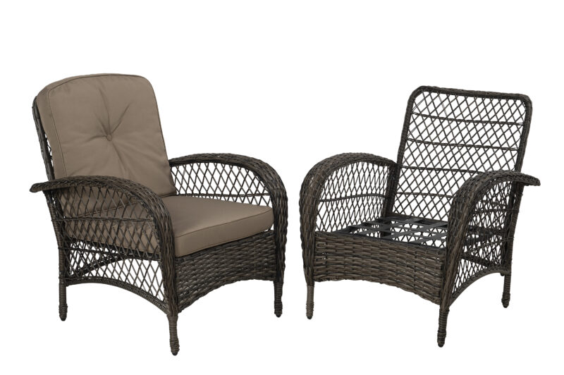 Meble ogrodowe technorattan PROWANSJA brąz sofa + 2 fotele + stolik Komplet na balkon taras - obrazek 17