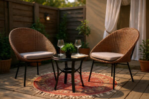 Meble na balkon KAIR Zestaw ogrodowy Komplet technorattan na taras WYGODNY