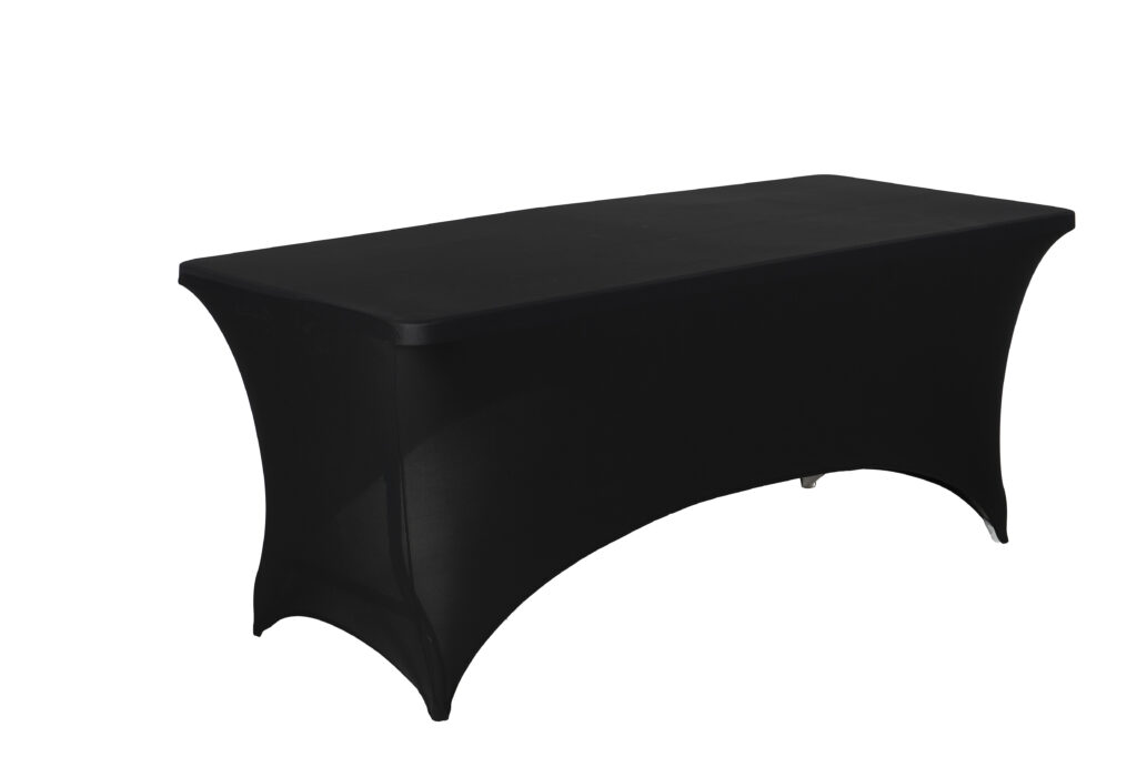 Biały Stół cateringowy składany 180x75 cm z pokrowcem CZARNY