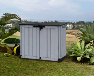 Schowek ogrodowy Pojemnik na kosze Keter Store It Out MIDI PRIME 845L – pojemna skrzynia na balkon, taras i do ogrodu