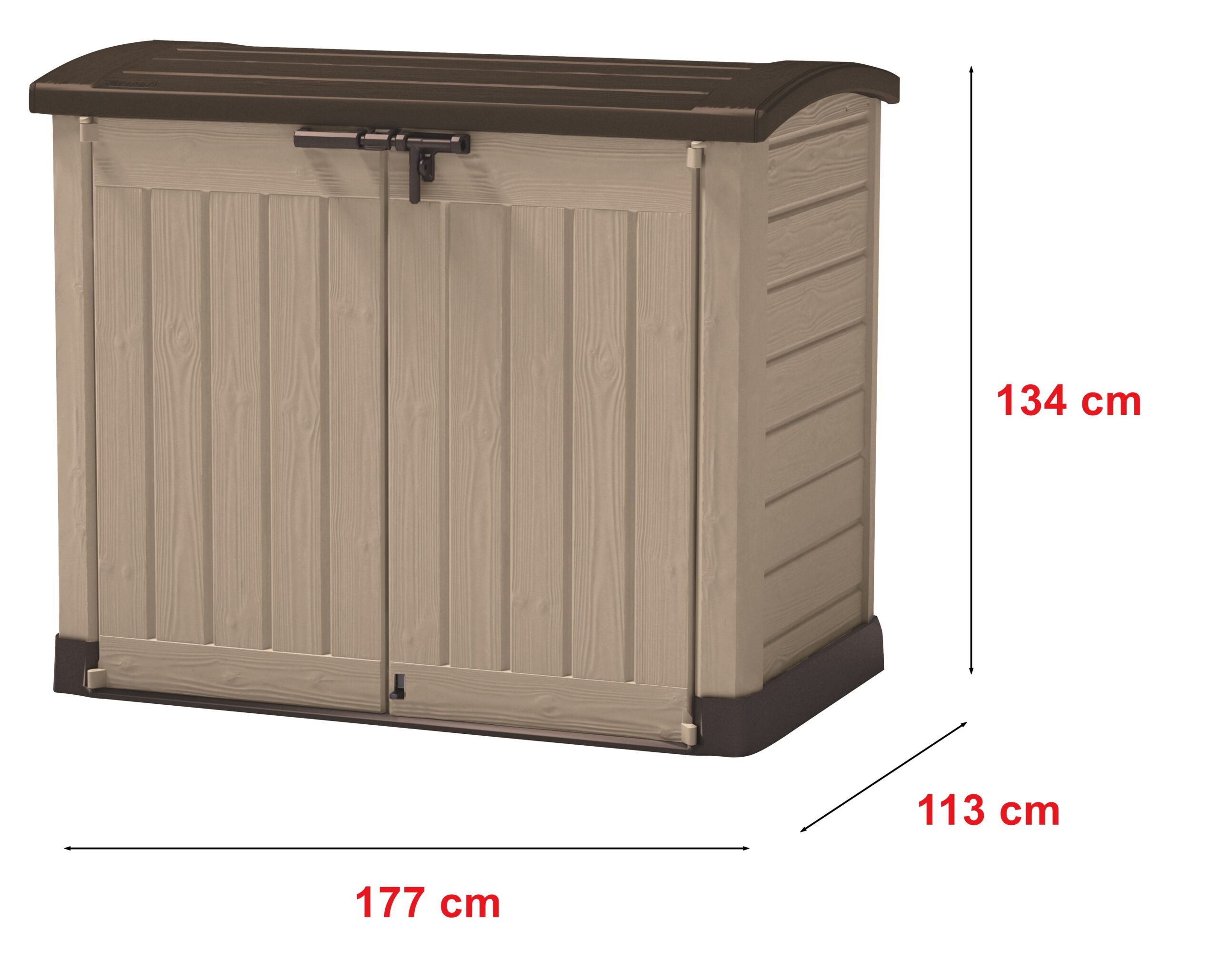 Wymiary skrzyni schowka ogrodowego KETER STORE IT OUT ULTRA