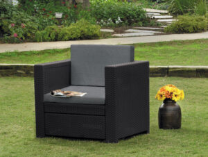 Fotel ogrodowy krzesło ogrodowe PROVENCE RIVIERA szary