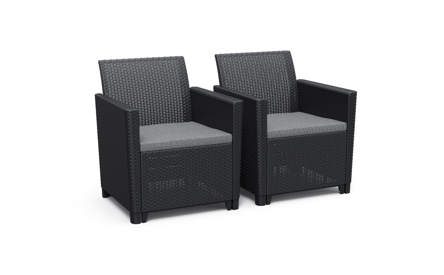 Fotele ogrodowe komplet mebli CLAIRE grafit