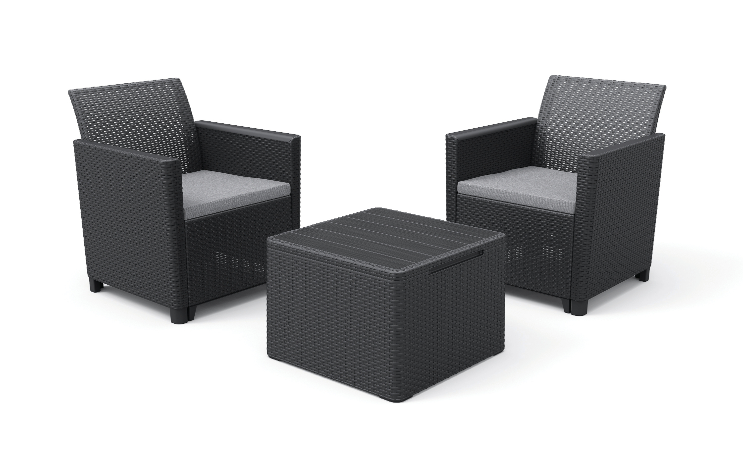 Meble balkonowe Zestaw 2-osobowy CLAIRE grafit