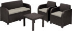 Meble ogrodowe GEORGIA brąz komplet na taras