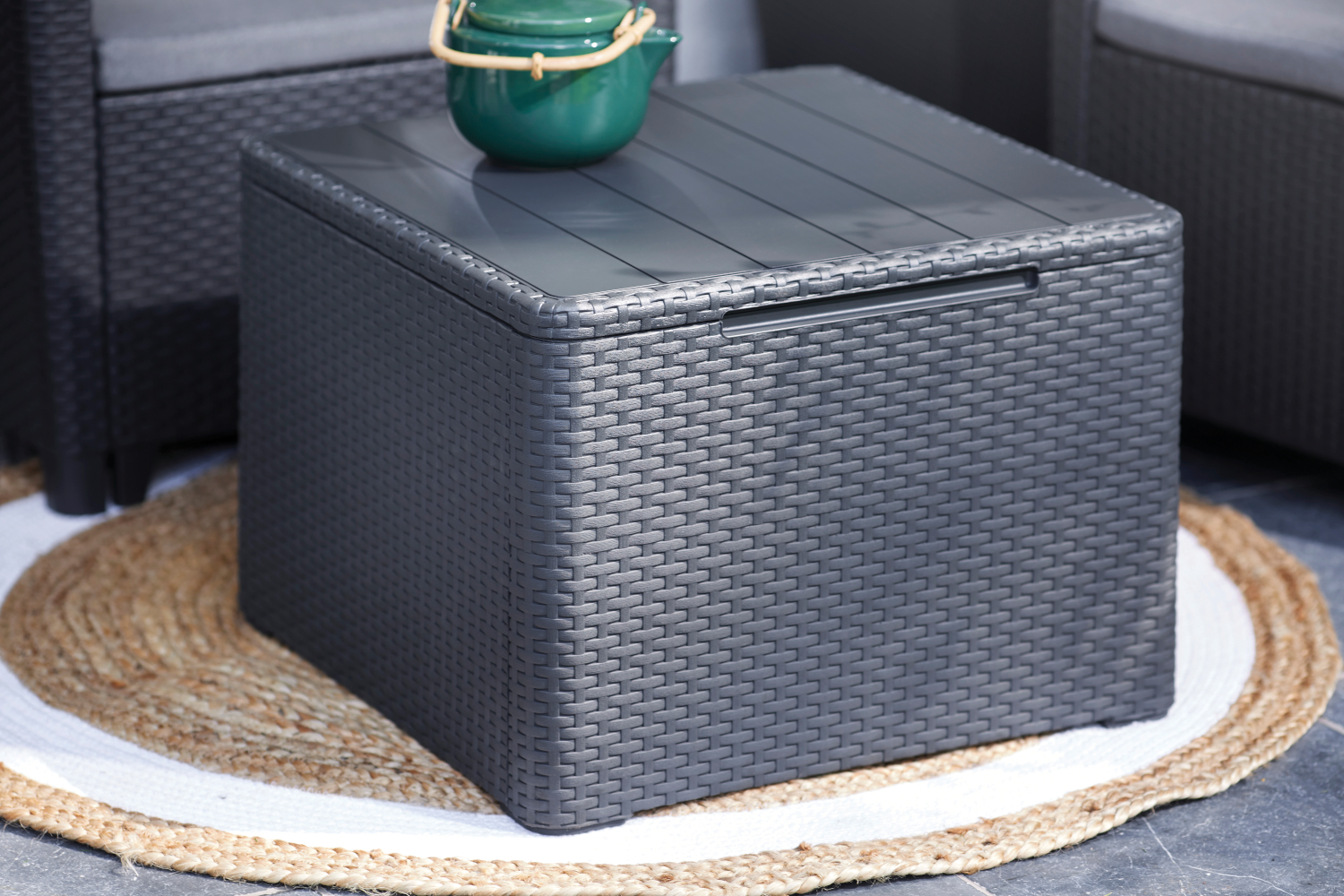 Stolik ogrodowy CLAIRE grafit zdejmowana pokrywa