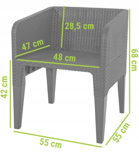 Wymiary fotela COLUMBIA