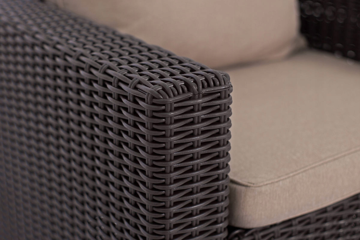 2 Fotele ogrodowe CALIFORNIA duo brąz |Dwuosobowy komplet siedzisk ogrodowych z poduszkami - obrazek 6