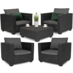 Zestaw mebli ogrodowych SALTA 4 fotele i stolik kawowy GRAFIT