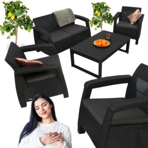 Zestaw mebli ogrodowych CORFU set z LYONEM grafit